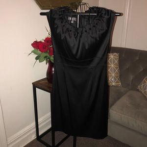Black satin dress by DONNA RICCO